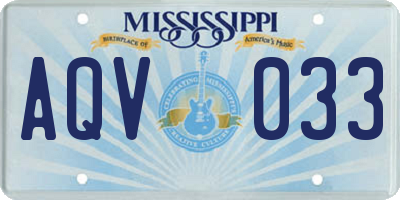 MS license plate AQV033