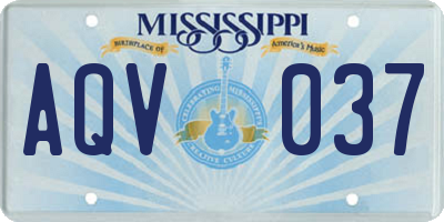 MS license plate AQV037