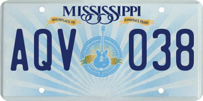 MS license plate AQV038