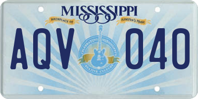 MS license plate AQV040