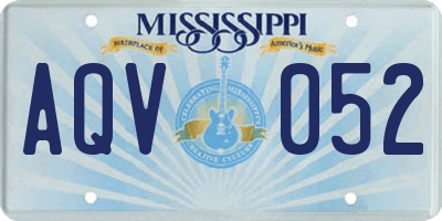MS license plate AQV052