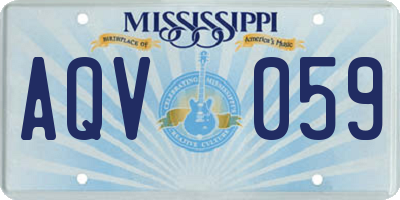 MS license plate AQV059