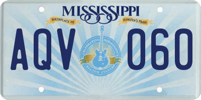 MS license plate AQV060