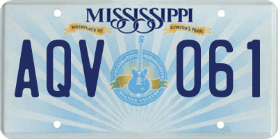 MS license plate AQV061