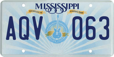 MS license plate AQV063