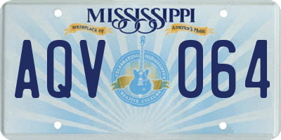 MS license plate AQV064