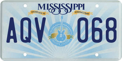 MS license plate AQV068