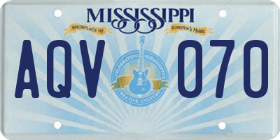 MS license plate AQV070