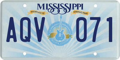 MS license plate AQV071
