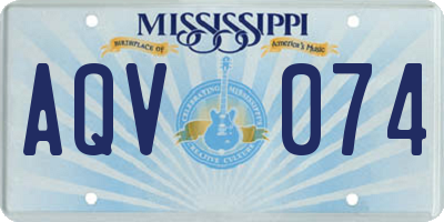 MS license plate AQV074