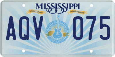 MS license plate AQV075