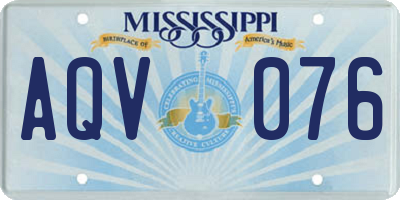 MS license plate AQV076
