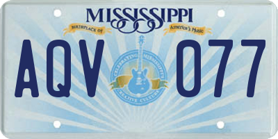 MS license plate AQV077