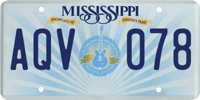 MS license plate AQV078