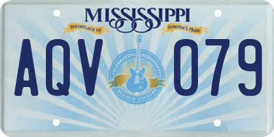 MS license plate AQV079