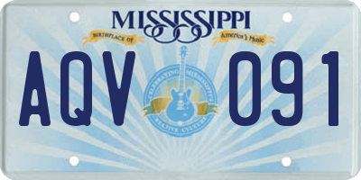MS license plate AQV091