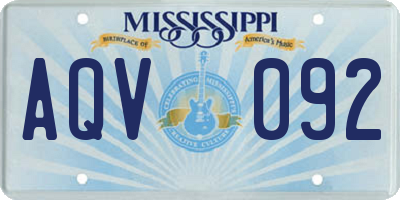 MS license plate AQV092