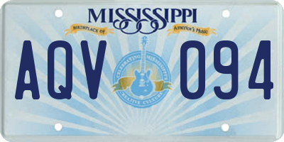 MS license plate AQV094