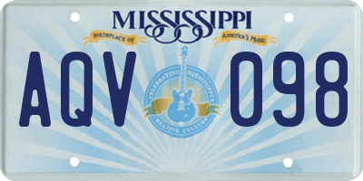 MS license plate AQV098