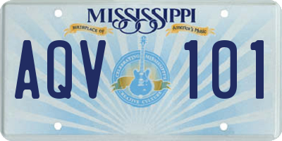 MS license plate AQV101