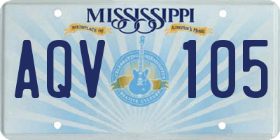 MS license plate AQV105