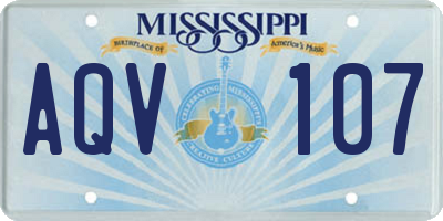 MS license plate AQV107