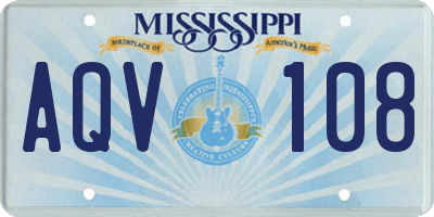 MS license plate AQV108