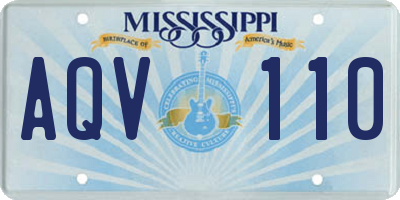 MS license plate AQV110