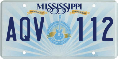 MS license plate AQV112