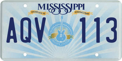 MS license plate AQV113