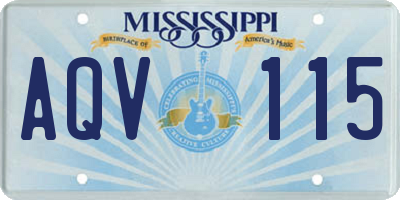 MS license plate AQV115