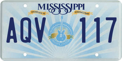 MS license plate AQV117