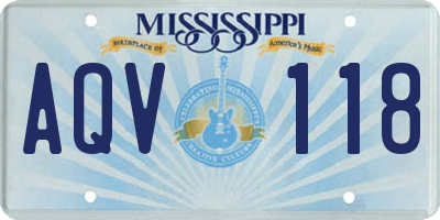 MS license plate AQV118
