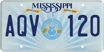 MS license plate AQV120