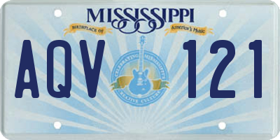MS license plate AQV121