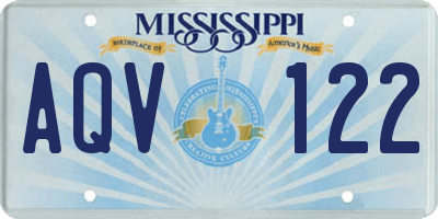 MS license plate AQV122