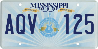 MS license plate AQV125