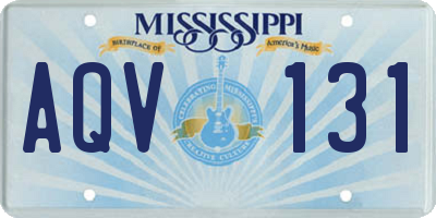 MS license plate AQV131