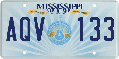 MS license plate AQV133