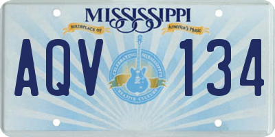 MS license plate AQV134