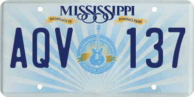 MS license plate AQV137
