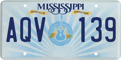 MS license plate AQV139