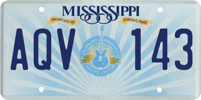 MS license plate AQV143
