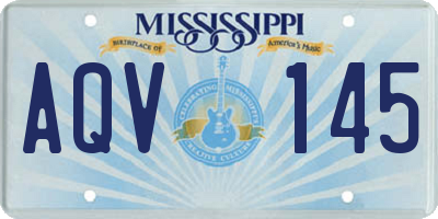 MS license plate AQV145