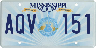 MS license plate AQV151