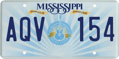 MS license plate AQV154
