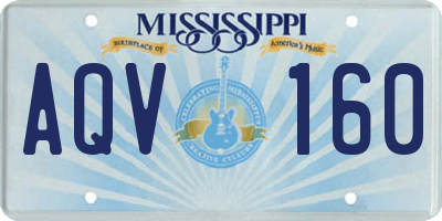 MS license plate AQV160
