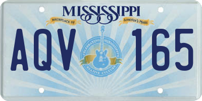 MS license plate AQV165
