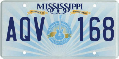 MS license plate AQV168