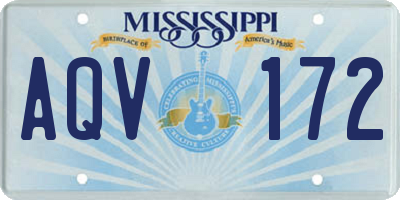 MS license plate AQV172